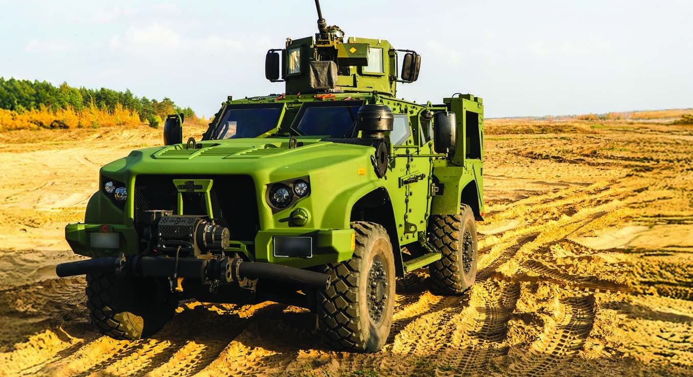 Armored Joint Light Tactical Vehicle (JLTV) on a training ground