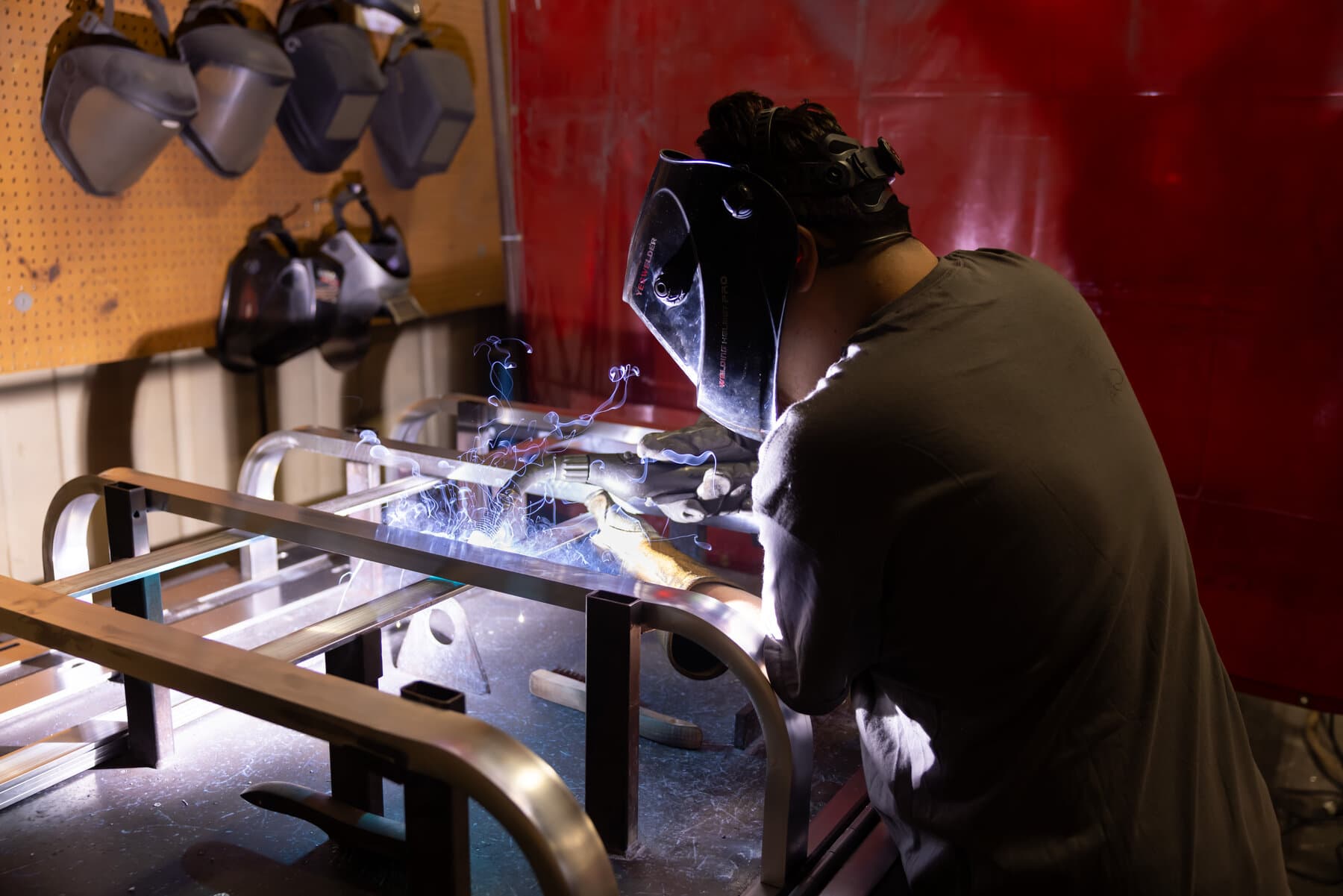 New Tech Metals welder aluminum welding a metal frame