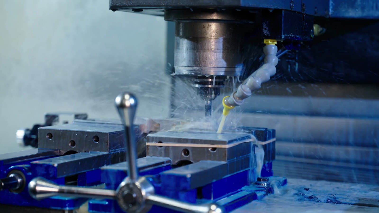 Haas EC-500 horizontal machining center with full tooling rack and operator station at New Tech Metals